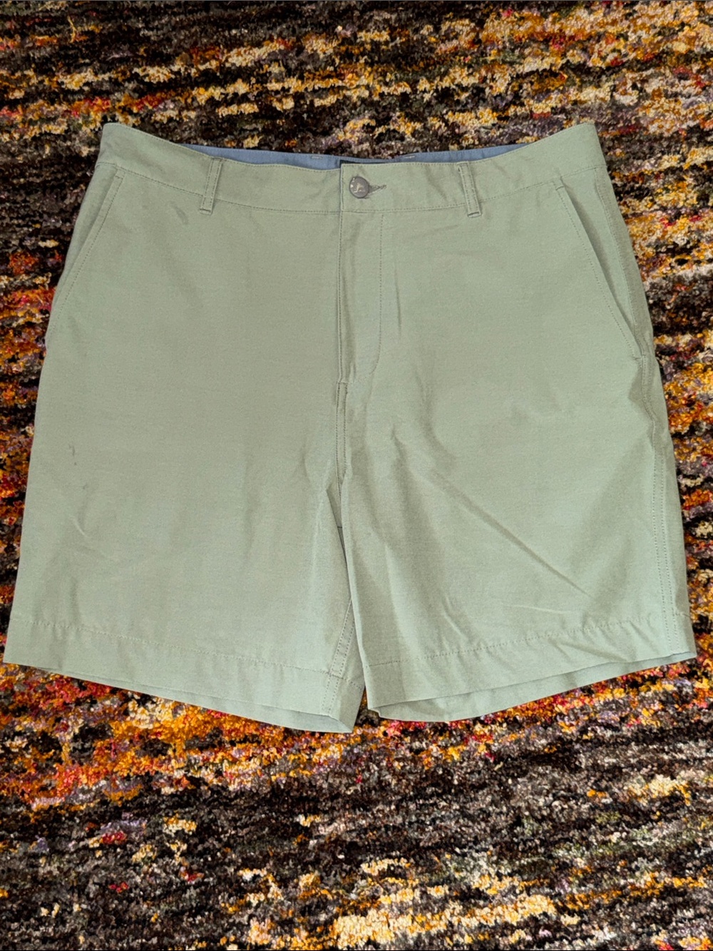 Faherty Men's Sage Green Flat-Front Shorts 34